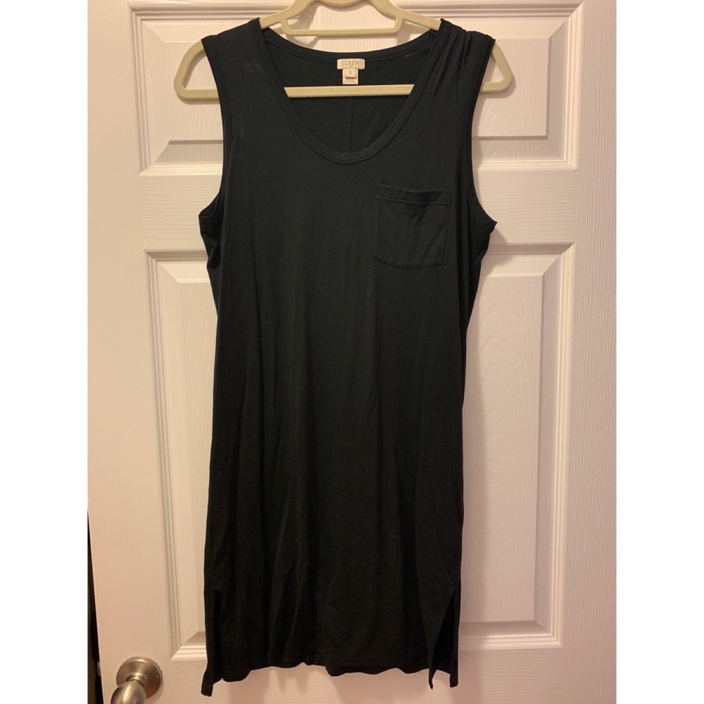 Jcrew cotton black sleeveless tank dress